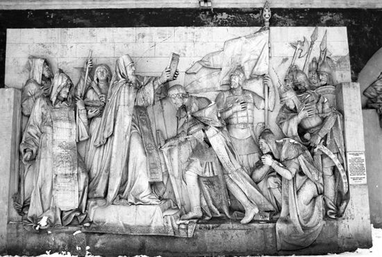 Extant high relief of destroyed Christ the Savior cathedral