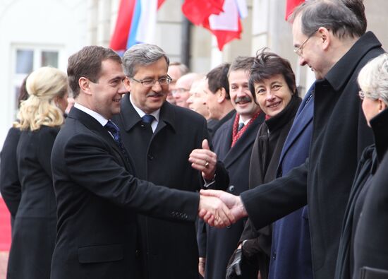 Dmitry Medvedev visits Warsaw