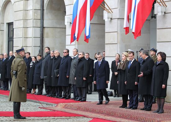 Dmitry Medvedev visits Warsaw