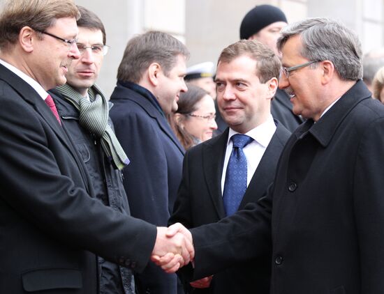 Dmitry Medvedev visits Warsaw