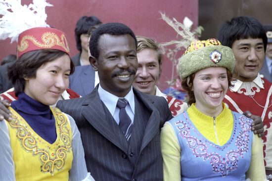 Mengistu Haile Mariam visiting Kazakh SSR