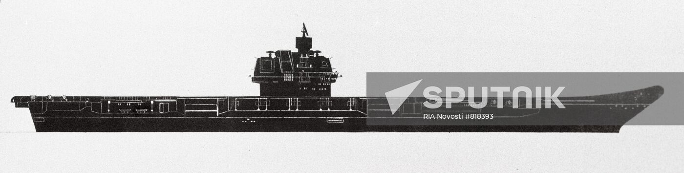 Side view of the Ulyanovsk aircraft carrier