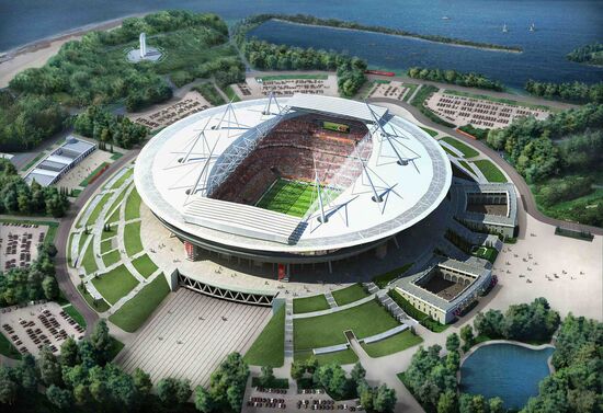 Model of stadium in St. Petersburg for 2018 FIFA World Cup