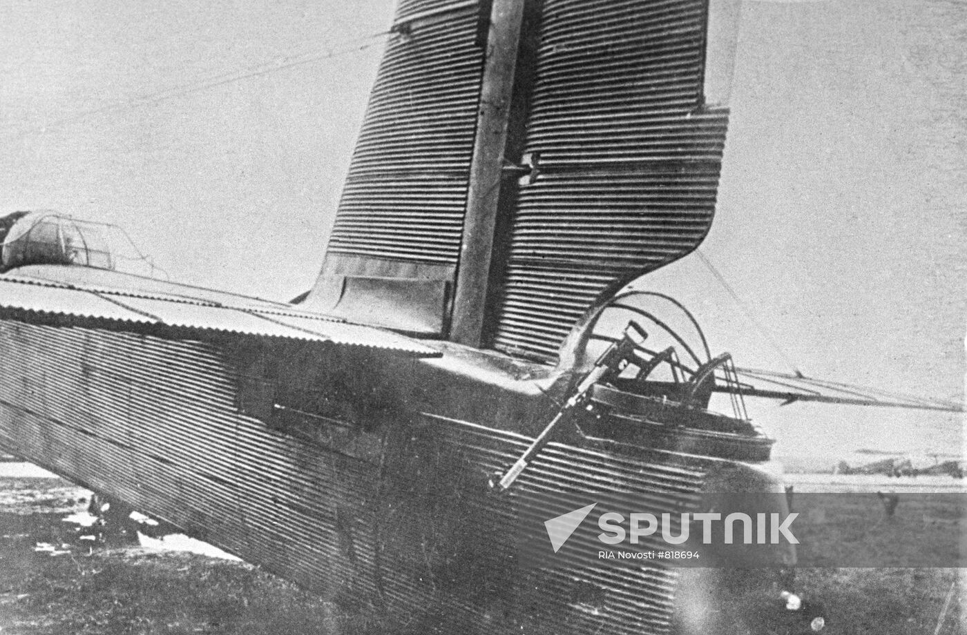 Tail gunner's compartment of TB-3 bomber