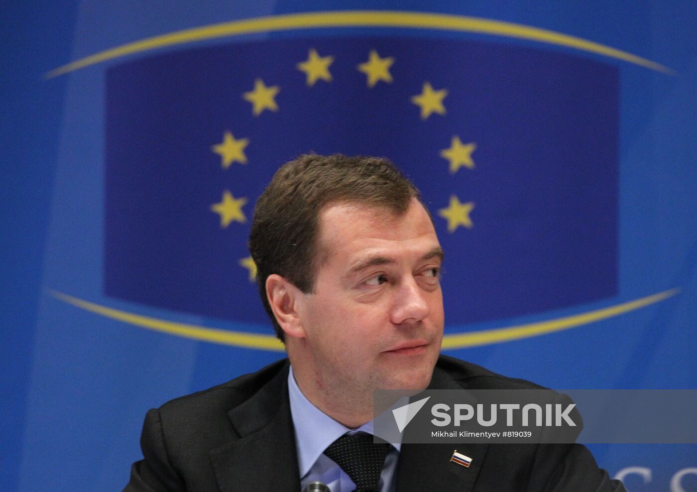 Dmitry Medvedev at Russia-EU summit in Brussels