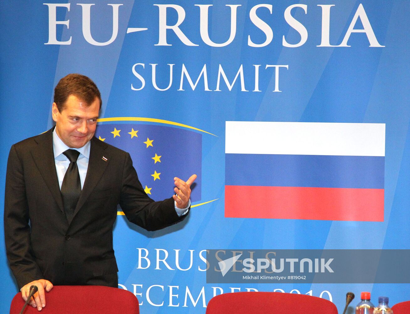 Dmitry Medvedev at Russia-EU summit in Brussels