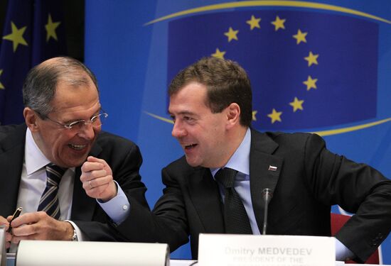 Dmitry Medvedev attends Russia-EU summit in Brussels