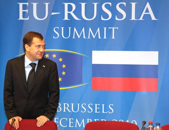 Dmitry Medvedev attends Russia-EU summit in Brussels