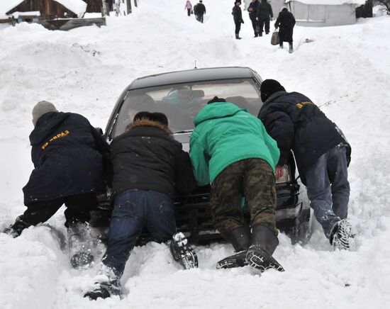 Situation in Vershina Tei town, Khakassia