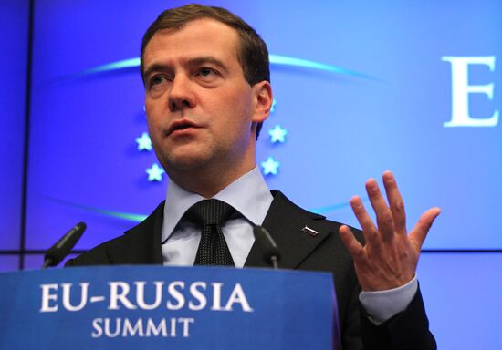 President Medvedev at Russia-EU summit in Brussels
