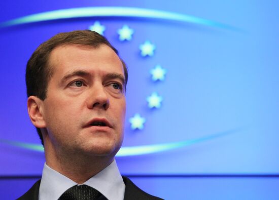 President Medvedev at Russia-EU summit in Brussels