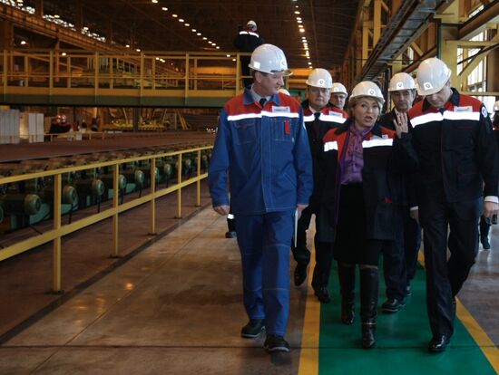 Nikolai Skorokhvatov, Vanentina Matviyenko and Alexei Mordashov