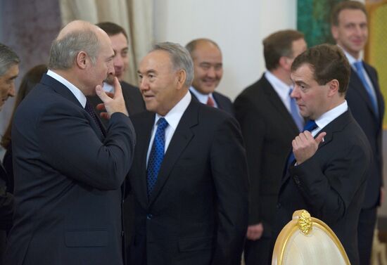 Dmitry Medvedev, Nursultan Nazarbayev, and Alexander Lukashenko