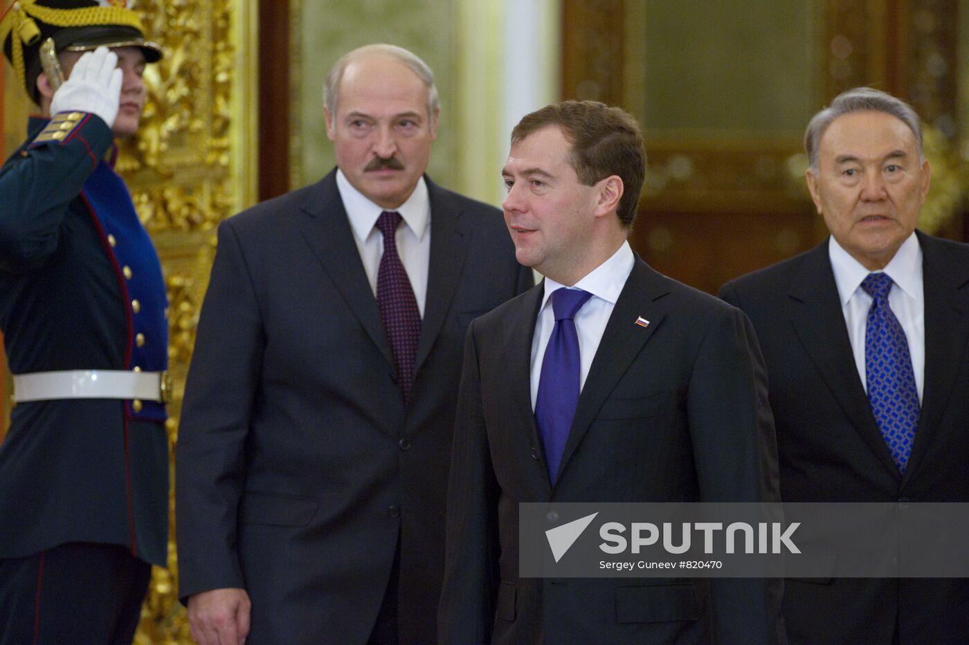 Dmitry Medvedev, Nursultan Nazarbayev, and Alexander Lukashenko