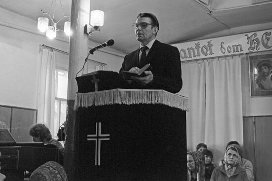 Sunday sermon in Lutheran church