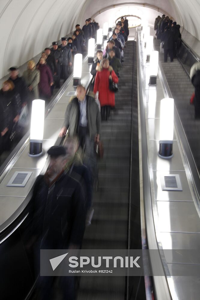 Reopening changeover passage at Belorusskaya metro station in Mo