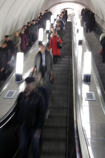 Reopening changeover passage at Belorusskaya metro station in Mo