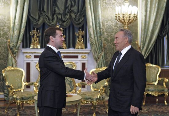Dmitry Medvedev and Nursultan Nazarbayev