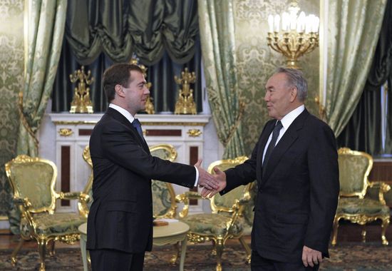 Dmitry Medvedev and Nursultan Nazarbayev