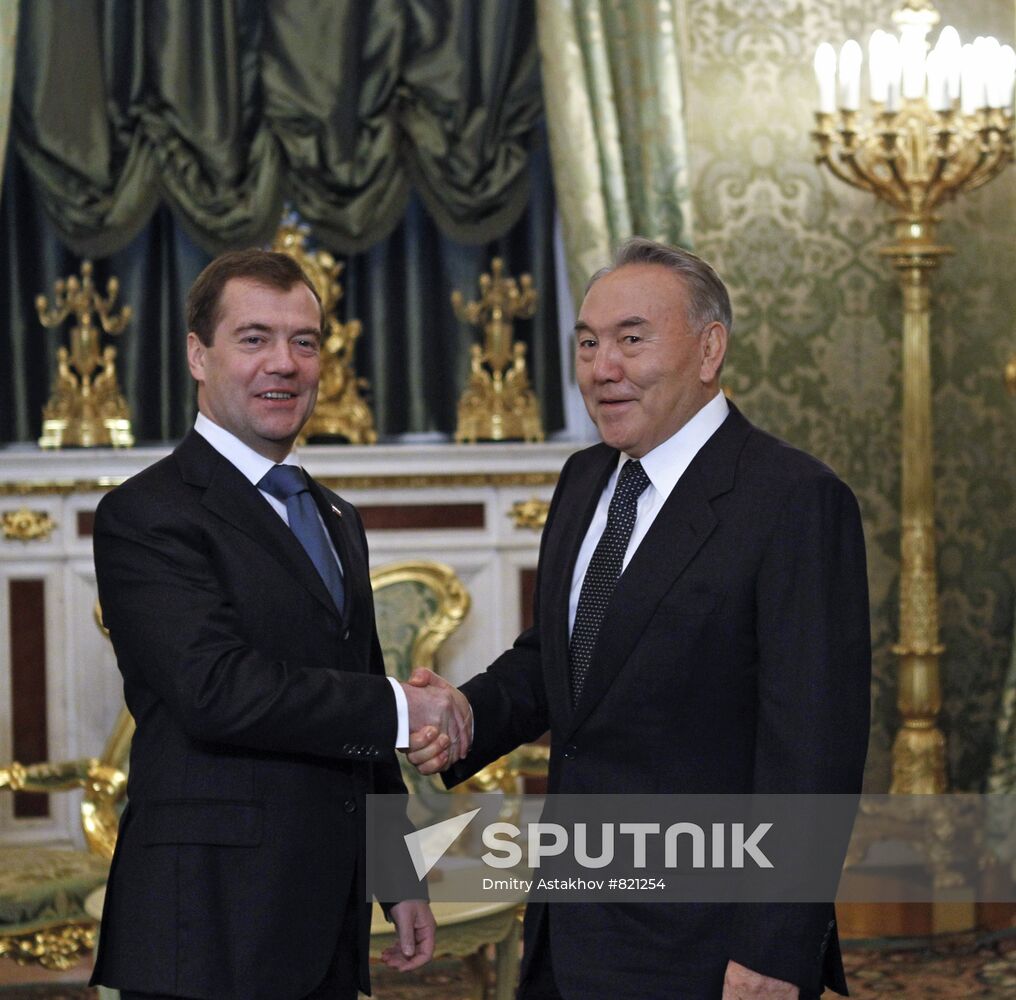 Dmitry Medvedev and Nursultan Nazarbayev
