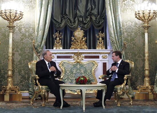 Dmitry Medvedev and Nursultan Nazarbayev