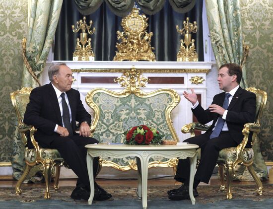 Dmitry Medvedev and Nursultan Nazarbayev