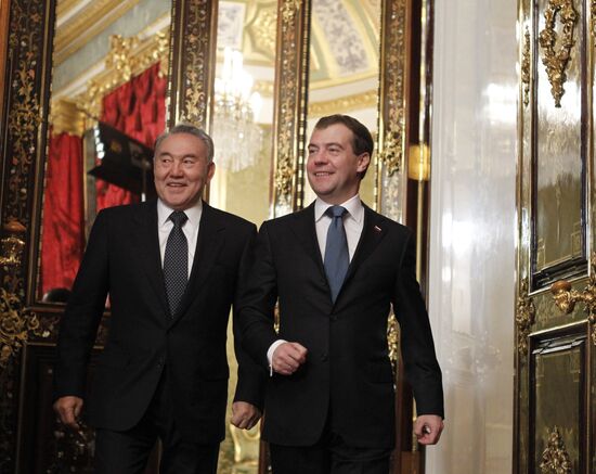 Dmitry Medvedev and Nursultan Nazarbayev