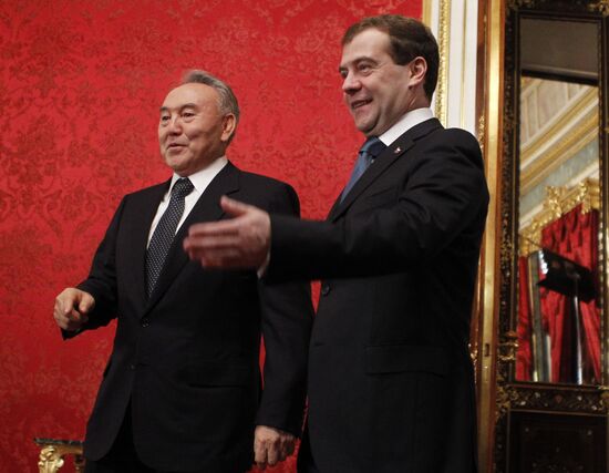 Dmitry Medvedev and Nursultan Nazarbayev