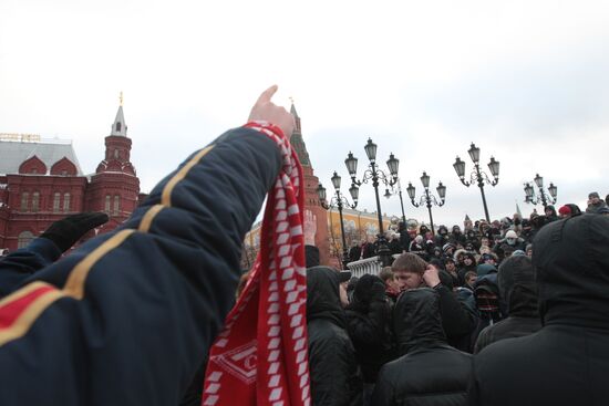 Football fans rally in Moscow to protest Yegor Sviridov's death