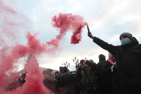 Football fans rally in Moscow to protest Yegor Sviridov's death