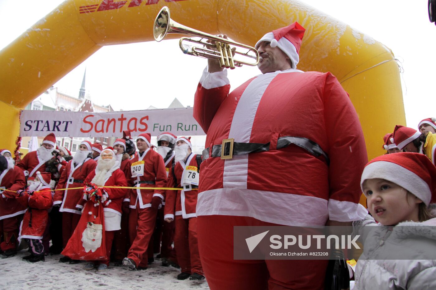 Annual Santa Claus Round in Riga