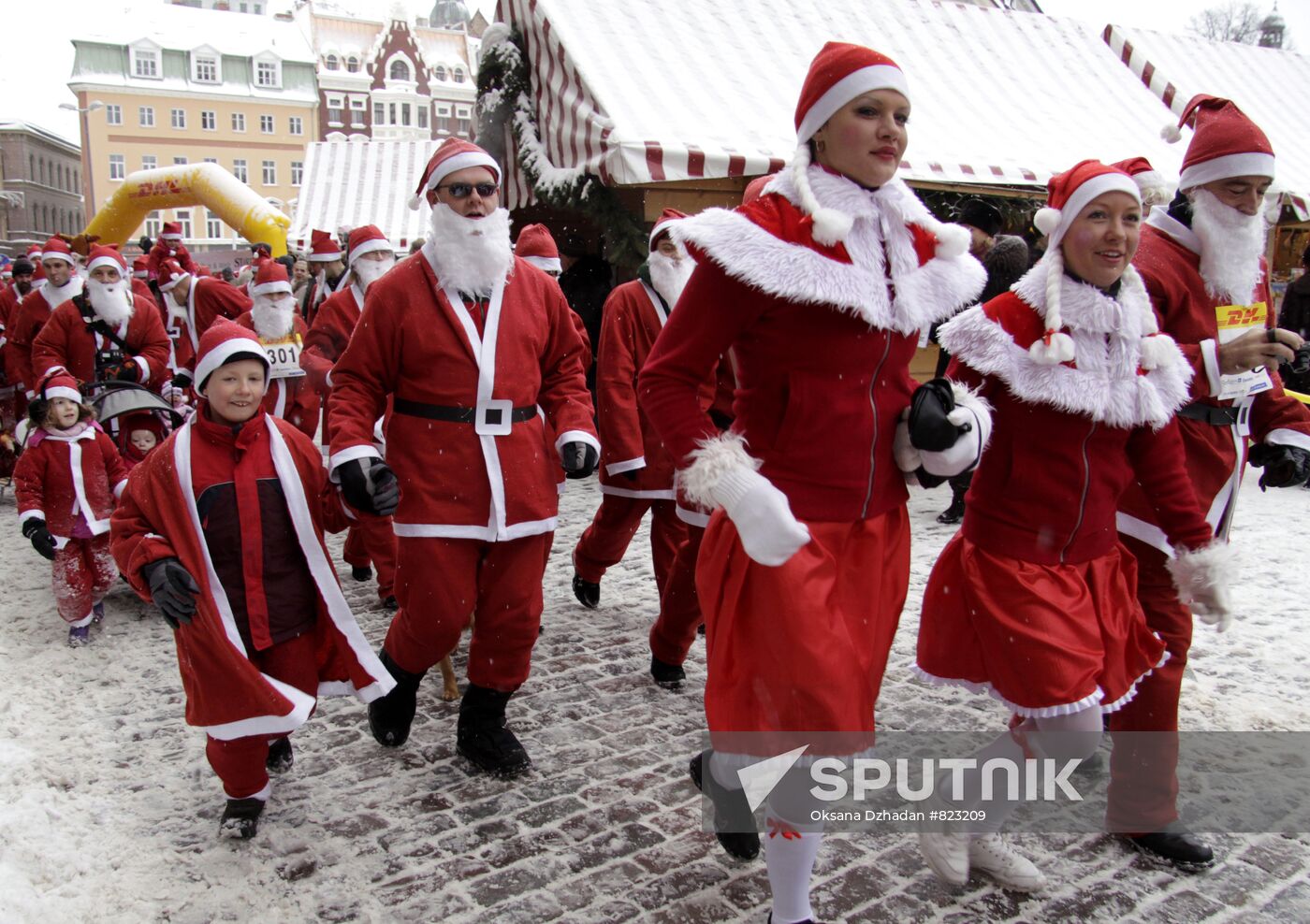 Annual Santa Claus Round in Riga