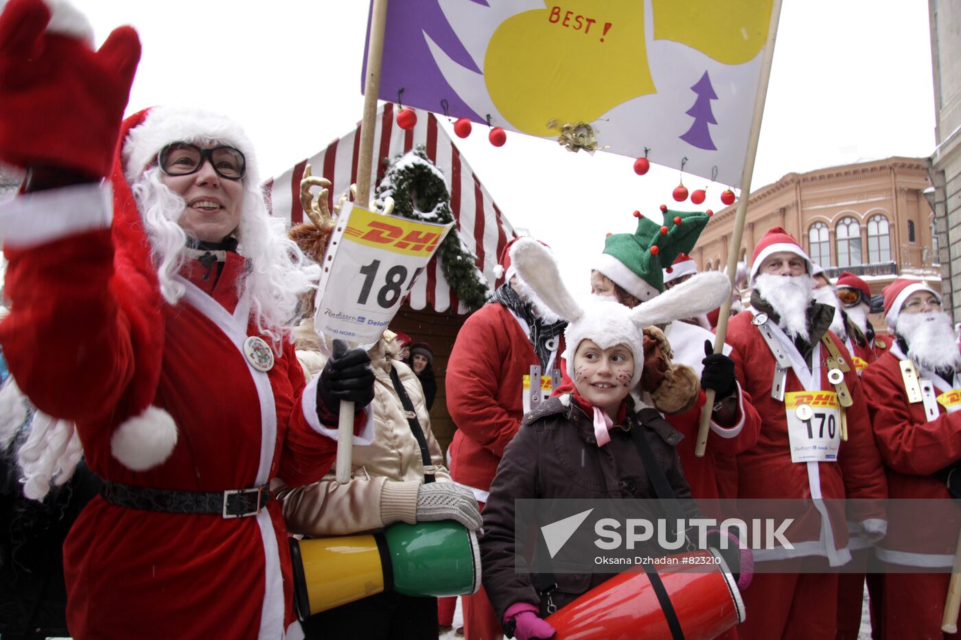 Annual Santa Claus Round in Riga