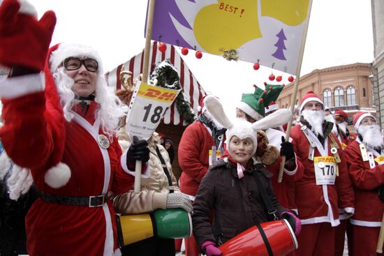 Annual Santa Claus Round in Riga