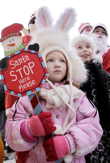 Annual Santa Claus Round in Riga