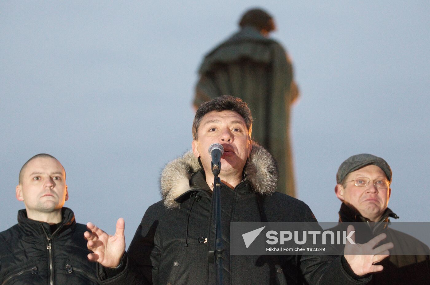 Sergei Udaltsov, Boris Nemtsov and Vladimir Ryzhkov