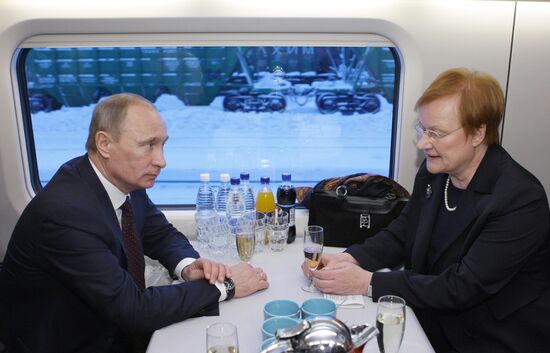 Vladimir Putin and Tarja Halonen