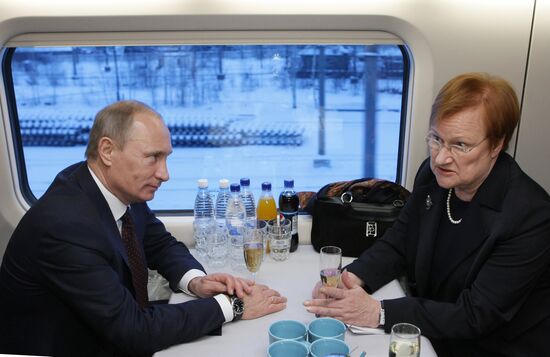 Vladimir Putin and Tarja Halonen
