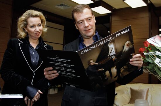 Dmitry Medvedev at Elton John's concert