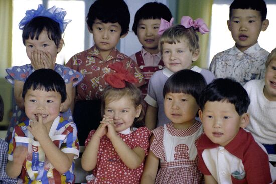 Children in Solnyshko kindergarten