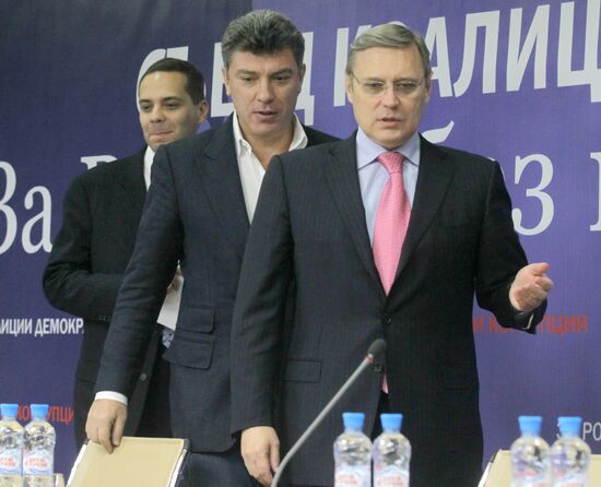 Mikhail Kasyanov, Boris Nemtsov and Vladimir Milov