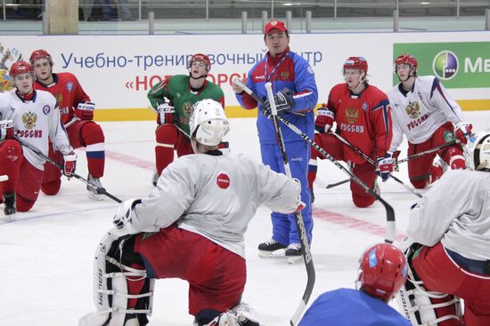 Ice hockey. Open training of Russian national junior hockey team