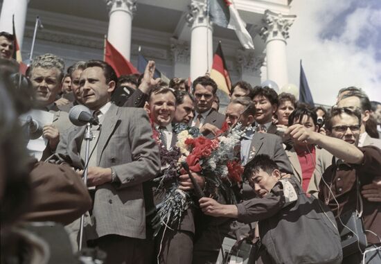 Yuri Gagarin at VIII World Youth Festival