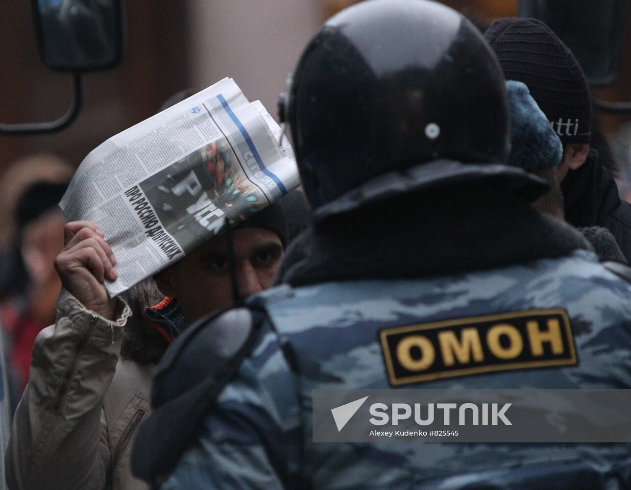 Police on alert at Moscow's Kievsky Rail Terminal