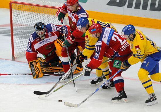 Ice hockey. Channel One Cup. Sweden vs. Russia