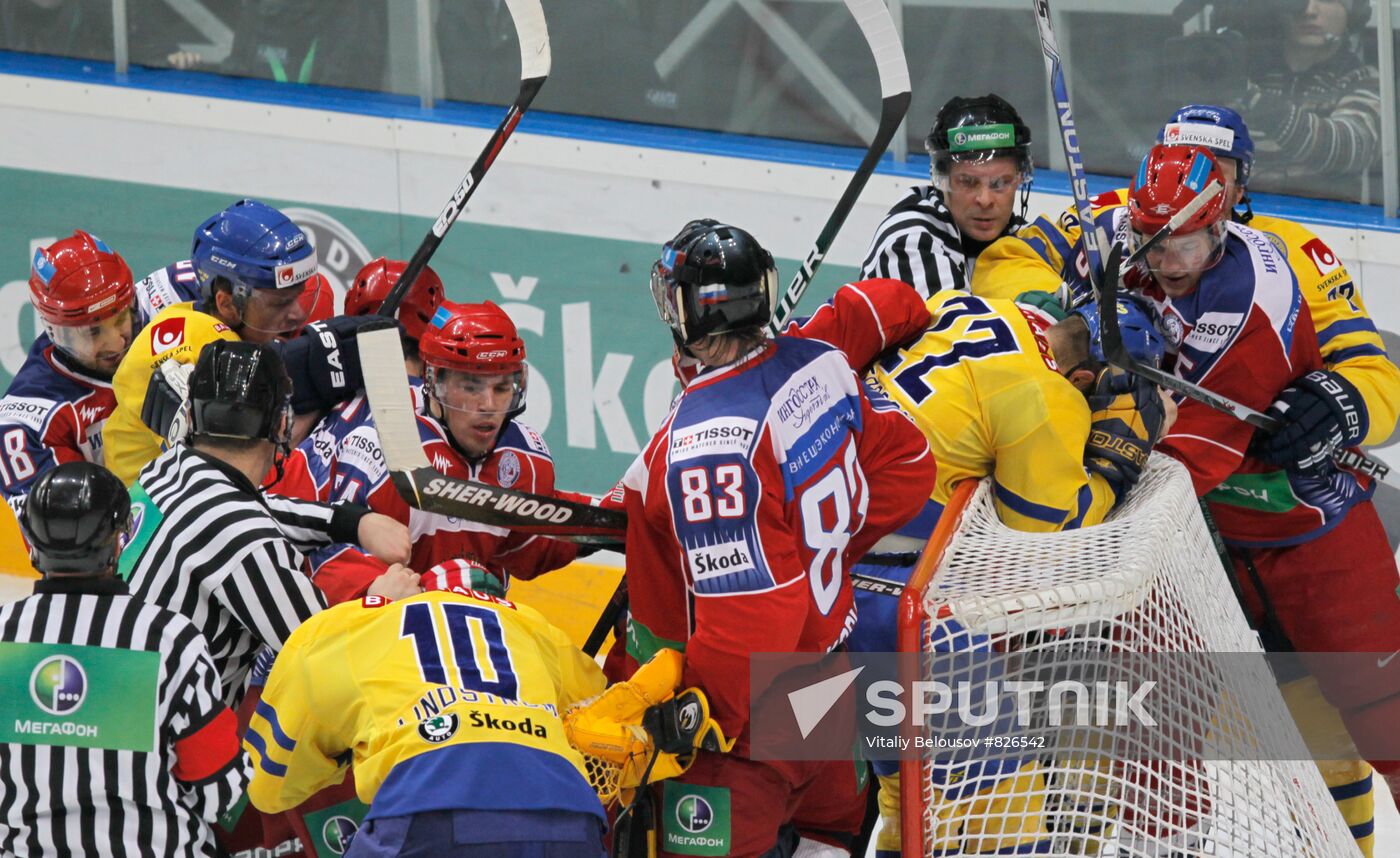 Ice hockey. Channel One Cup. Sweden vs. Russia
