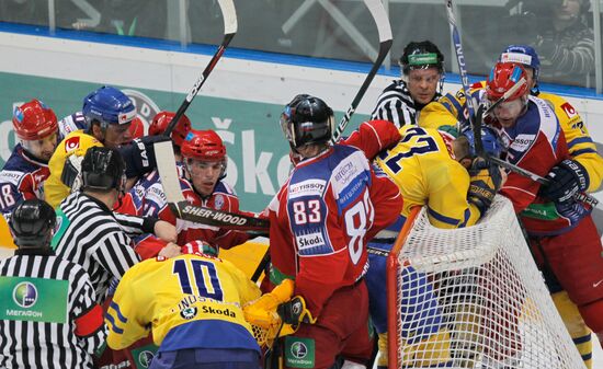 Ice hockey. Channel One Cup. Sweden vs. Russia
