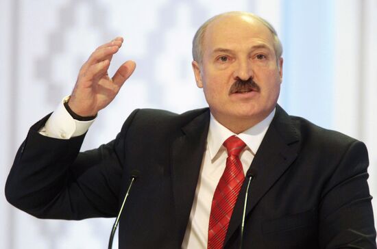 Alexander Lukashenko at first news conference after his election