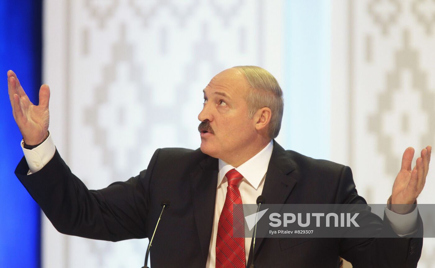 Alexander Lukashenko at first news conference after his election