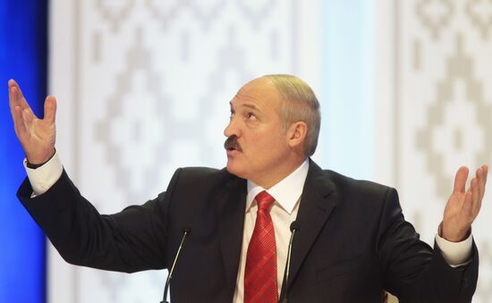 Alexander Lukashenko at first news conference after his election